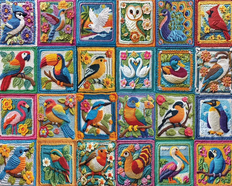 Bird Crochet (2047pz) - 1000 Piece Jigsaw Puzzle