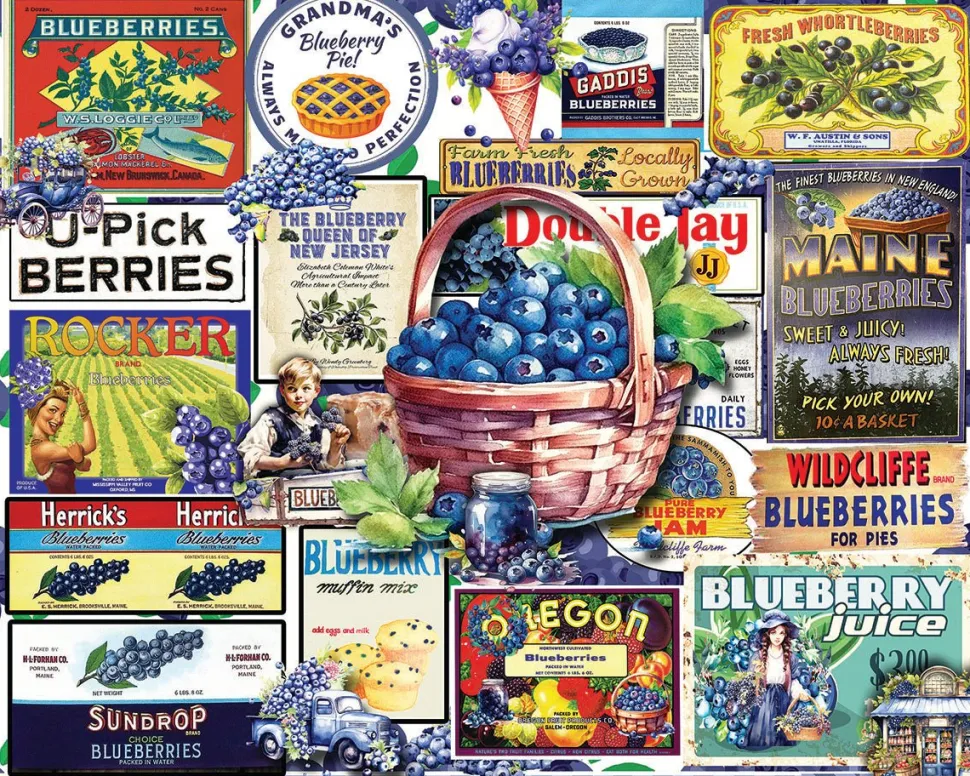 Blueberries (1879pz) - 1000 Piece Jigsaw Puzzle