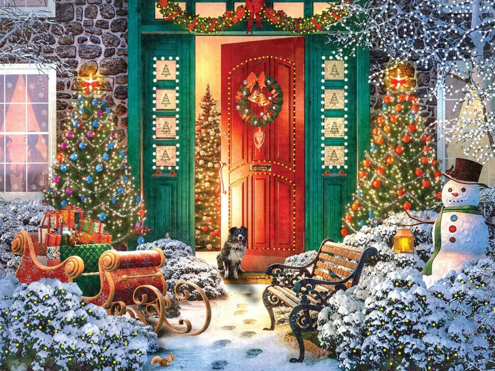 Christmas Door (1805pz) - 500 Piece Jigsaw Puzzle