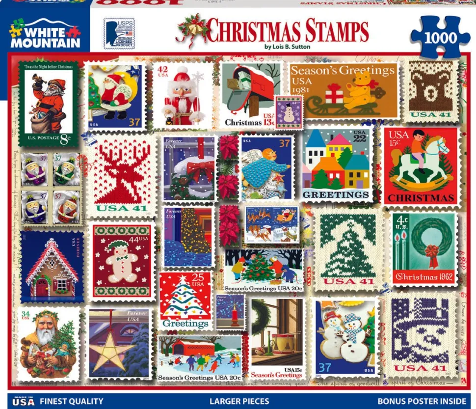 Christmas Stamps (1262pz) - 1000 Pieces
