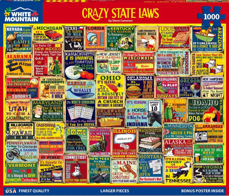Crazy State Laws (1987pz) - 1000 Piece Jigsaw Puzzle