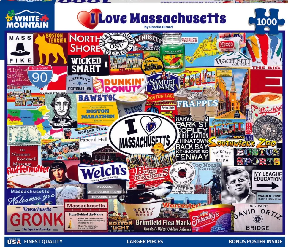 I Love Massachusetts (1408pz) - 1000 Piece Jigsaw Puzzle