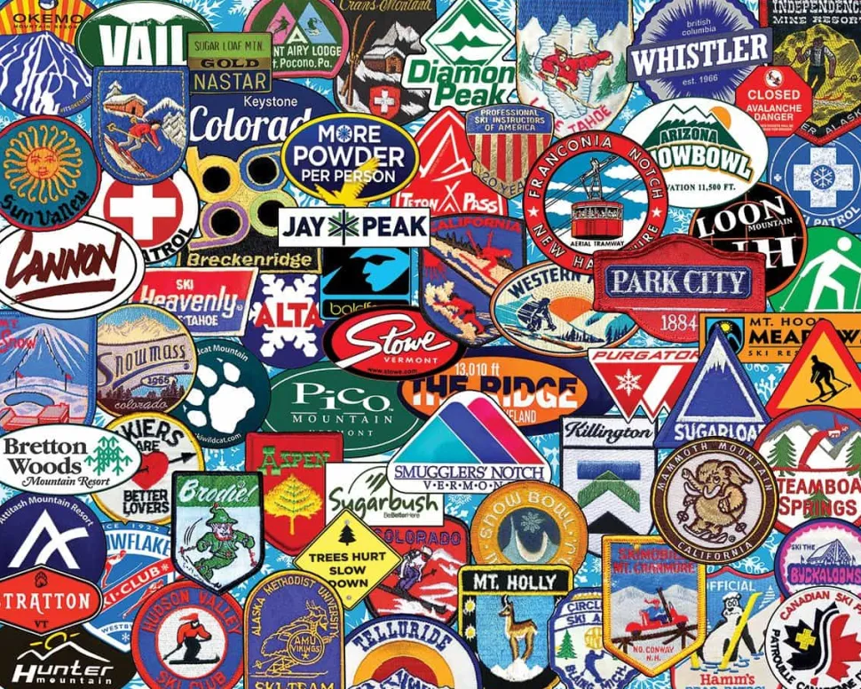 Ski Badges (1191pz) - 1000 Piece Jigsaw Puzzle