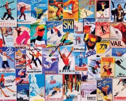 Ski Posters (932pz) - 1000 Piece Jigsaw Puzzle