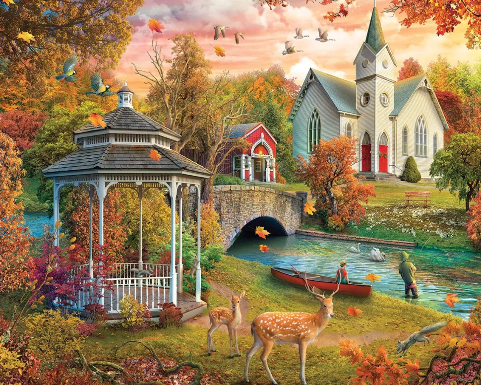 The River Church (1891pz) - 1000 Piece Jigsaw Puzzle